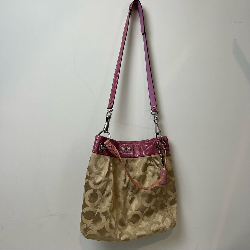 Coach Madison Box OP Art Signature Shoulder Handbag
